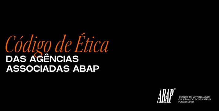 banner preto com letras brancas e laranja ilustra Código de Ética das Agências Associadas à Abap